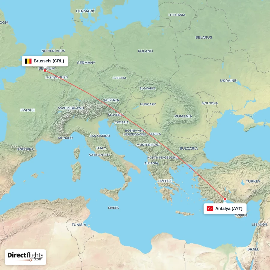 CRL - AYT route map