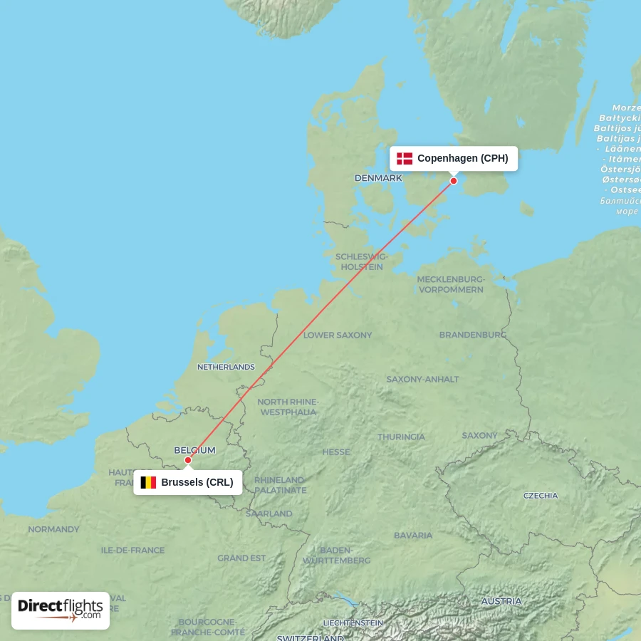 CRL - CPH route map