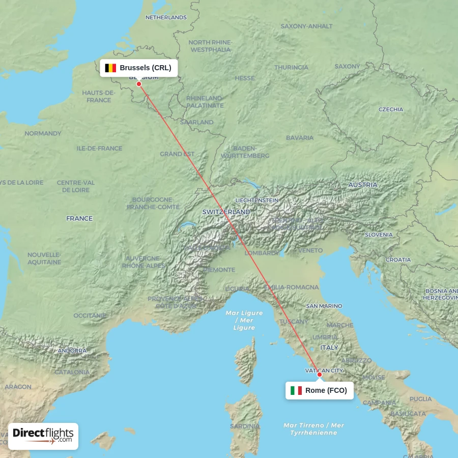 CRL - FCO route map