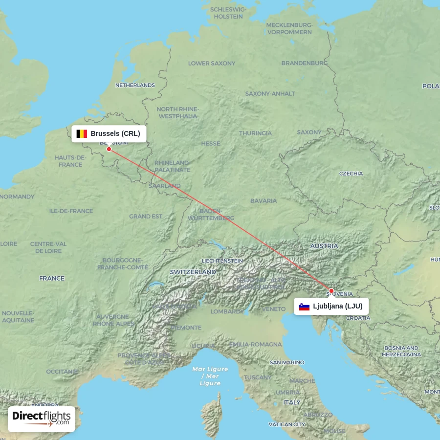 CRL - LJU route map