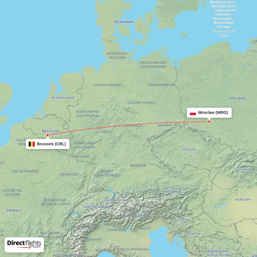 CRL - WRO route map