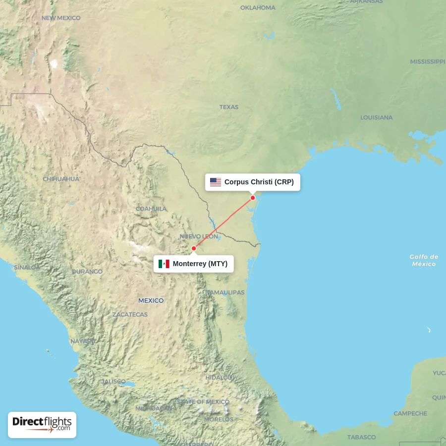CRP - MTY route map