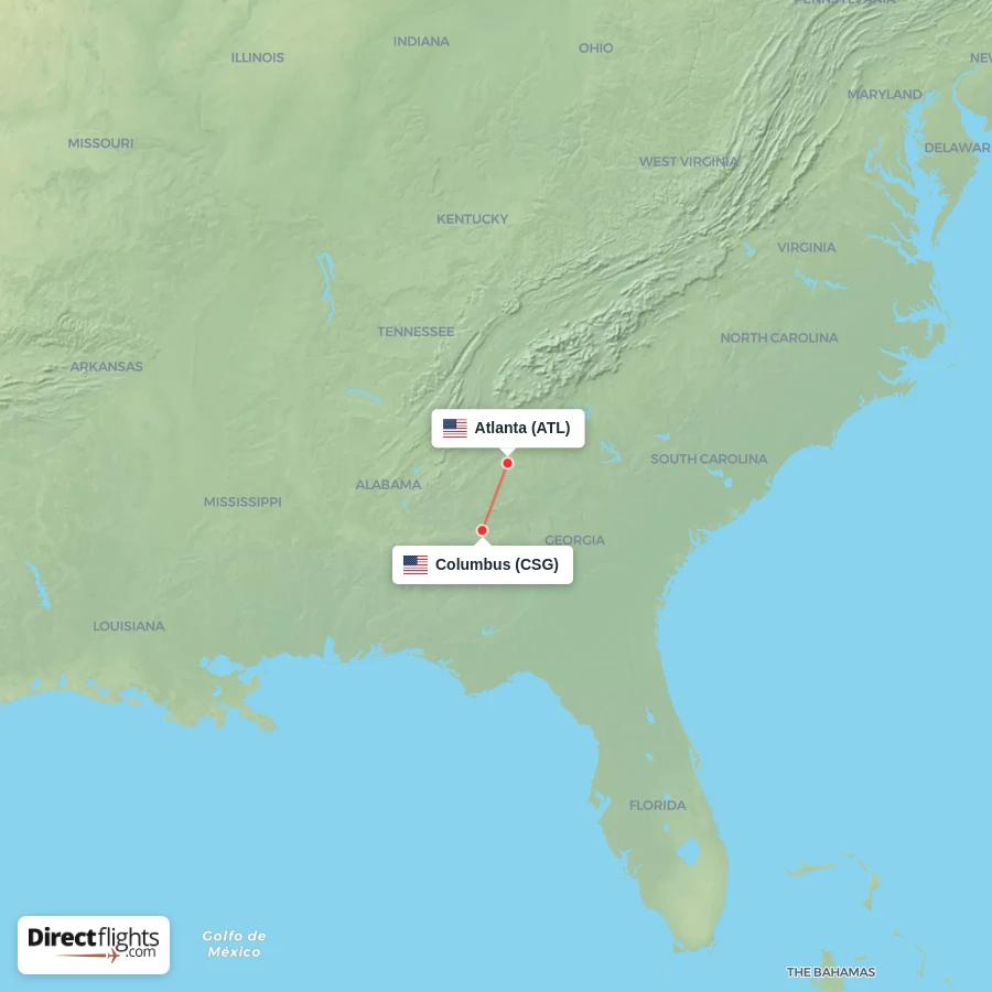 CSG - ATL route map