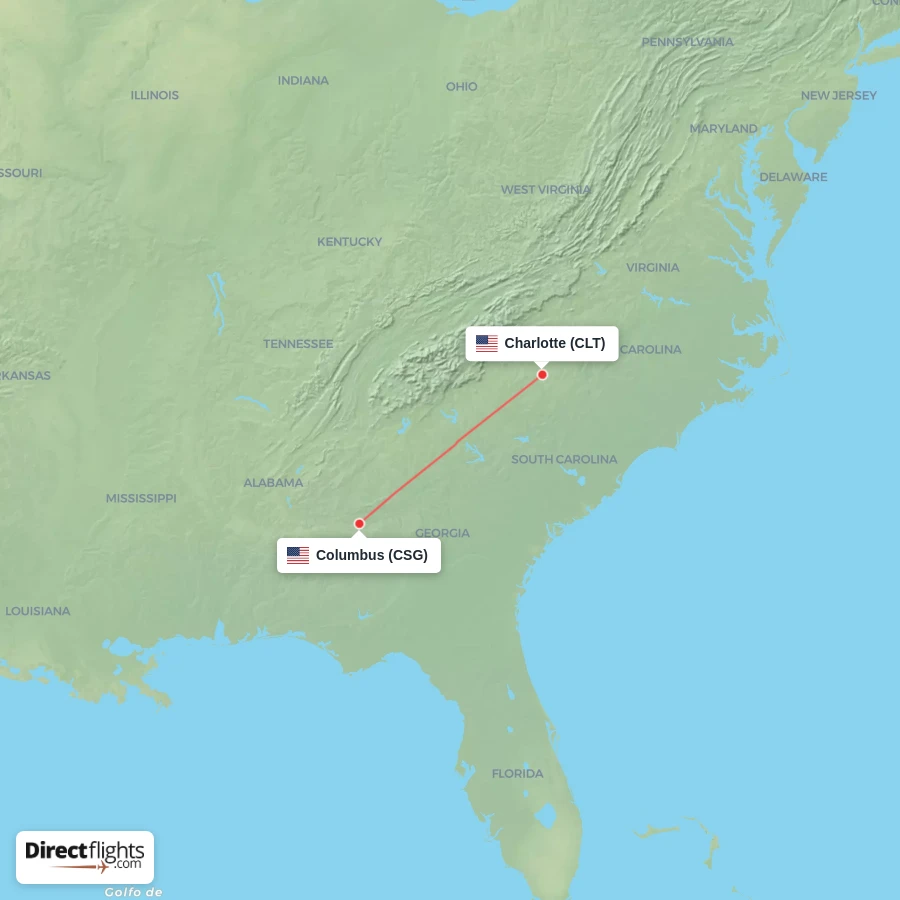 CSG - CLT route map