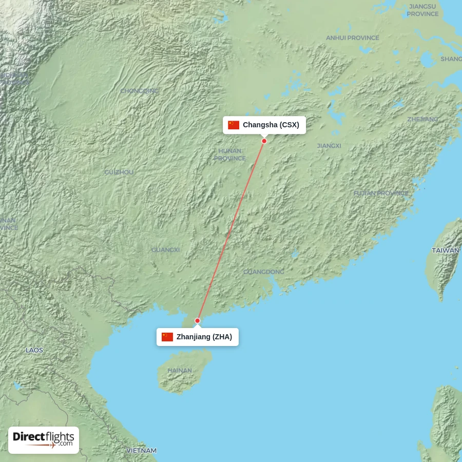 CSX - ZHA route map