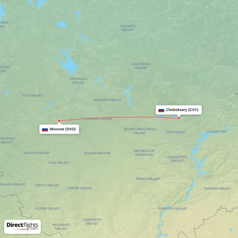 CSY - SVO route map