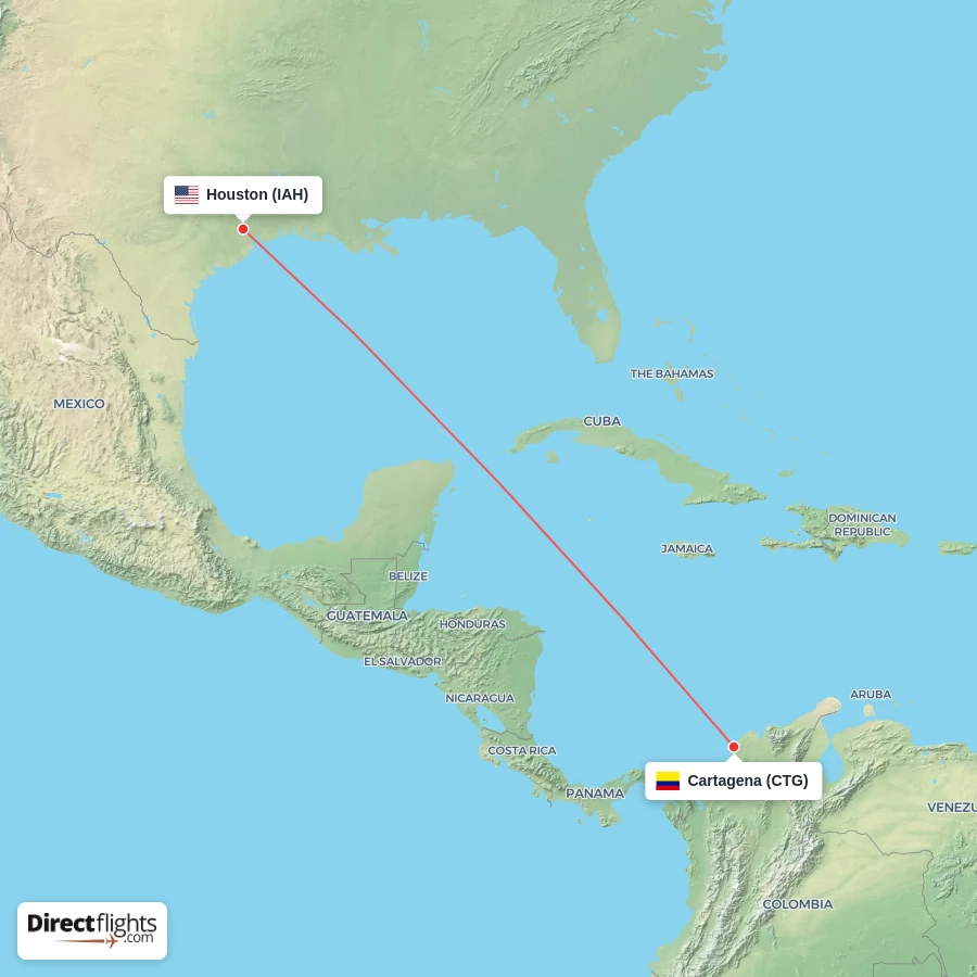 CTG - IAH route map