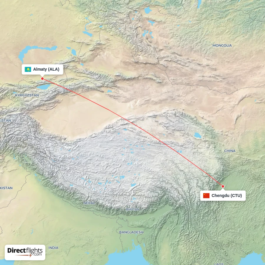 CTU - ALA route map
