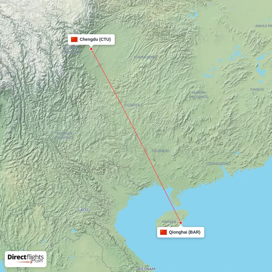 CTU - BAR route map