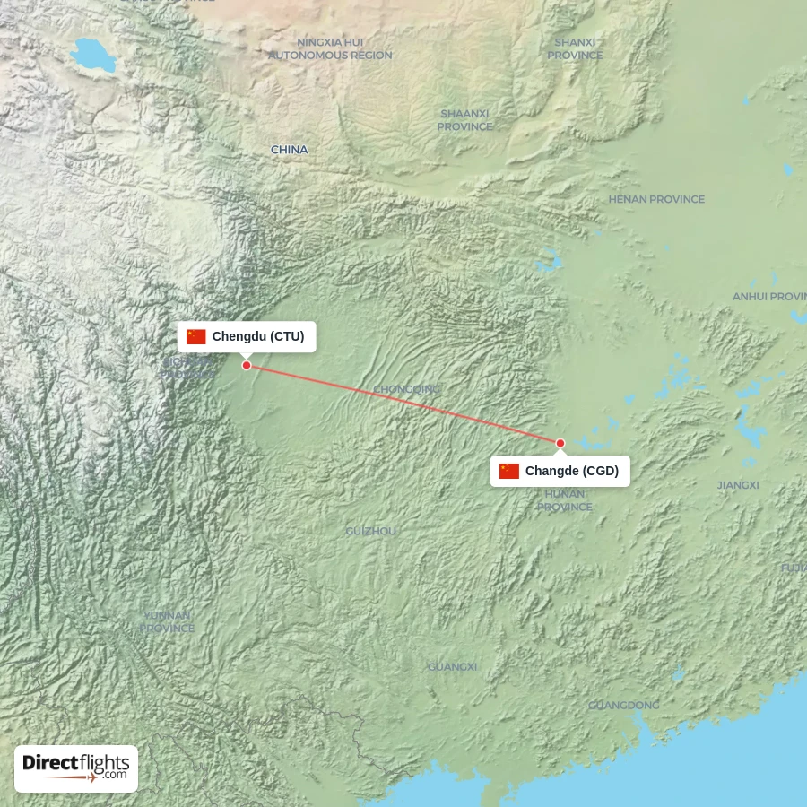 CTU - CGD route map
