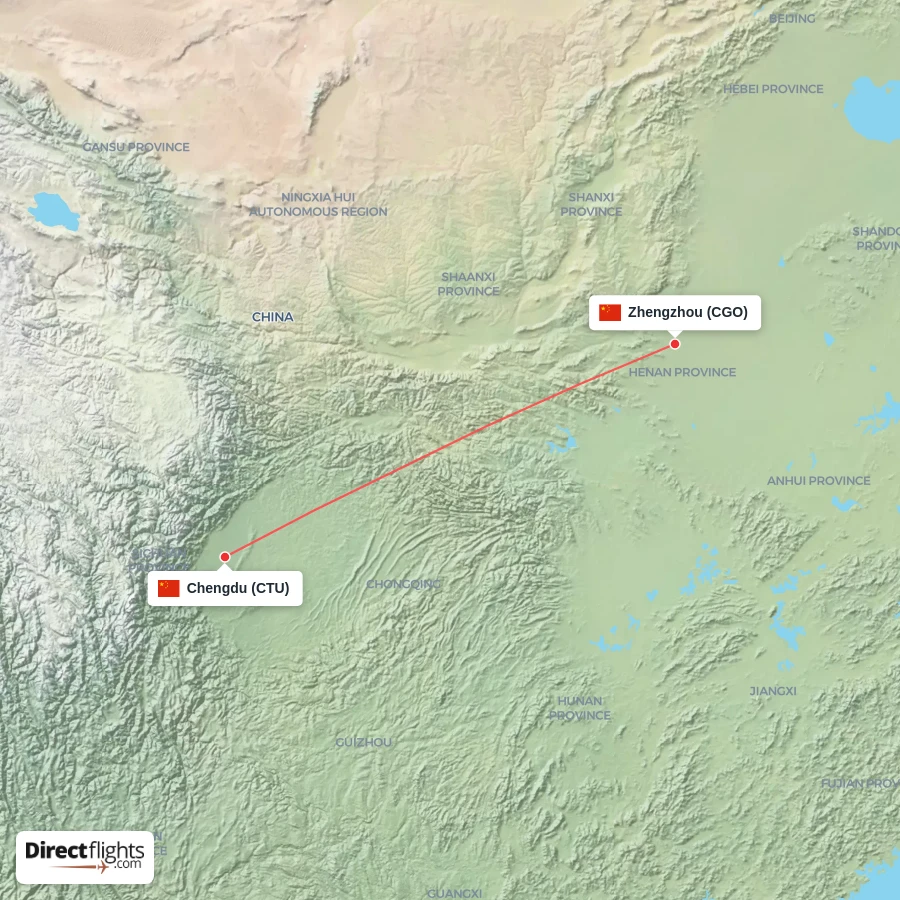 CTU - CGO route map