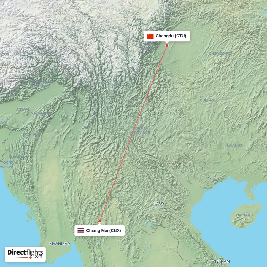 CTU - CNX route map