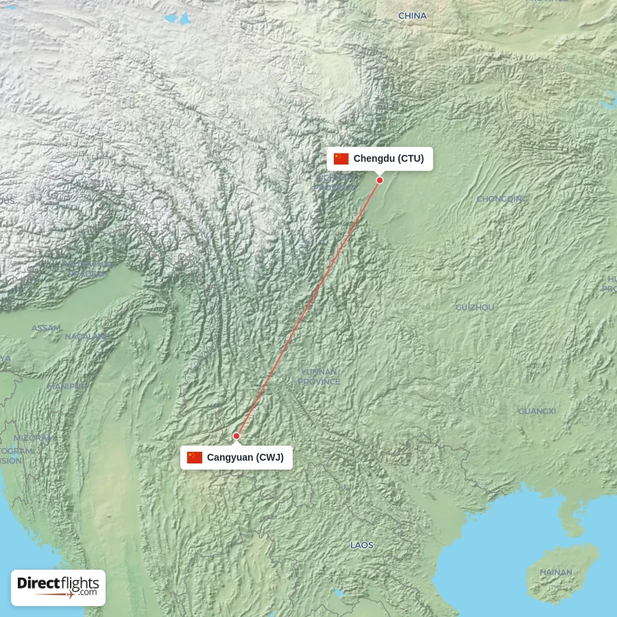 CTU - CWJ route map