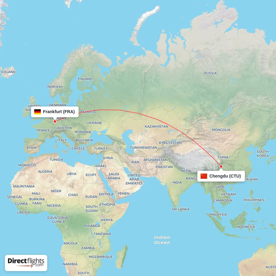 CTU - FRA route map