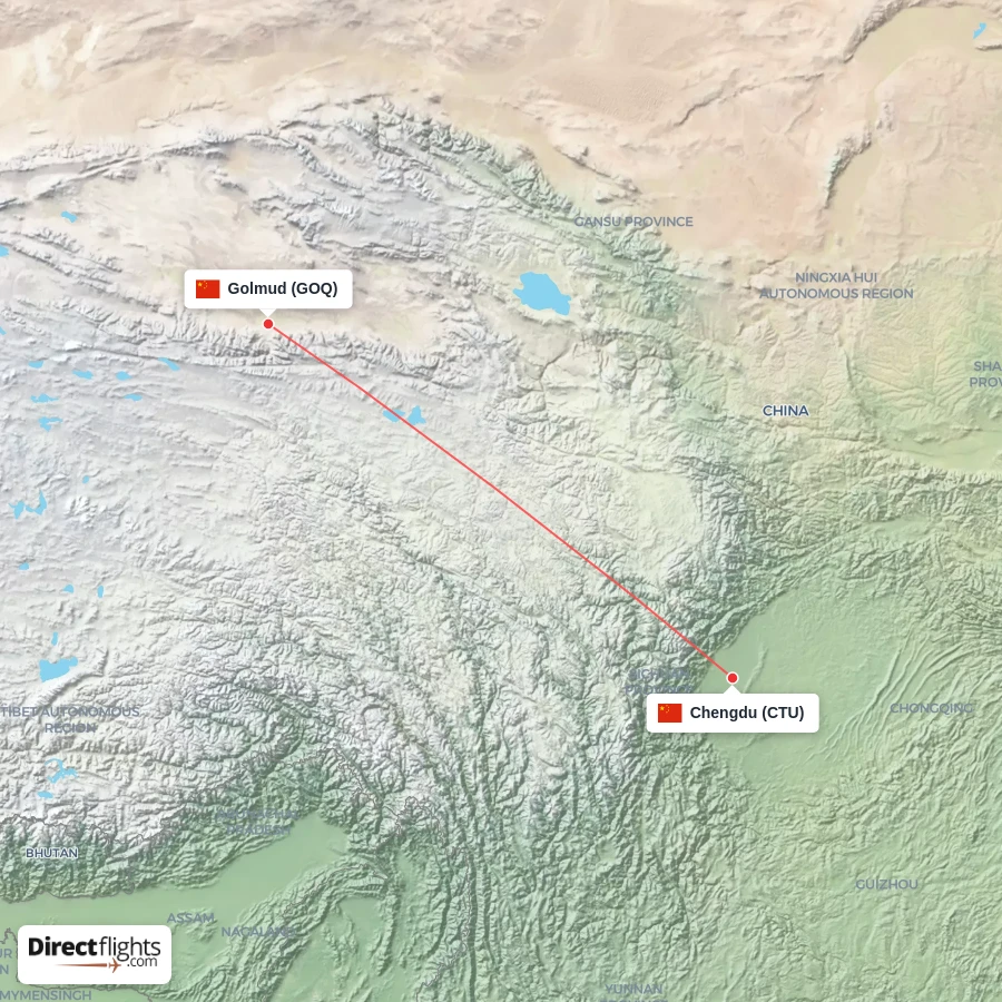 CTU - GOQ route map