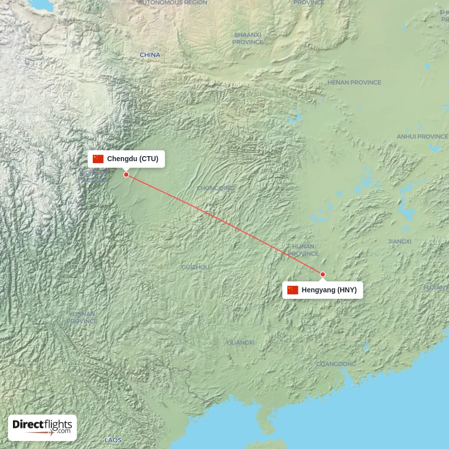 CTU - HNY route map