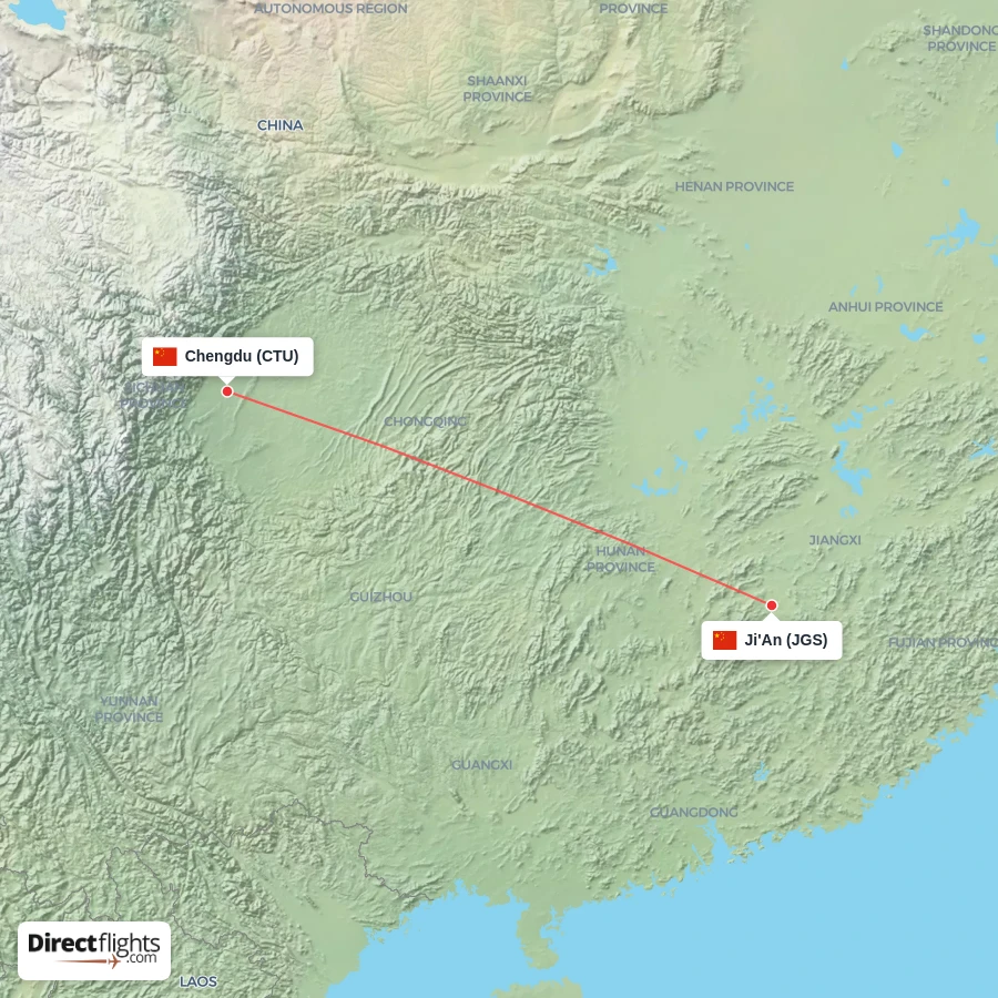 CTU - JGS route map