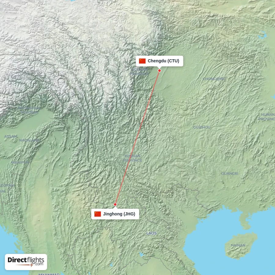 CTU - JHG route map
