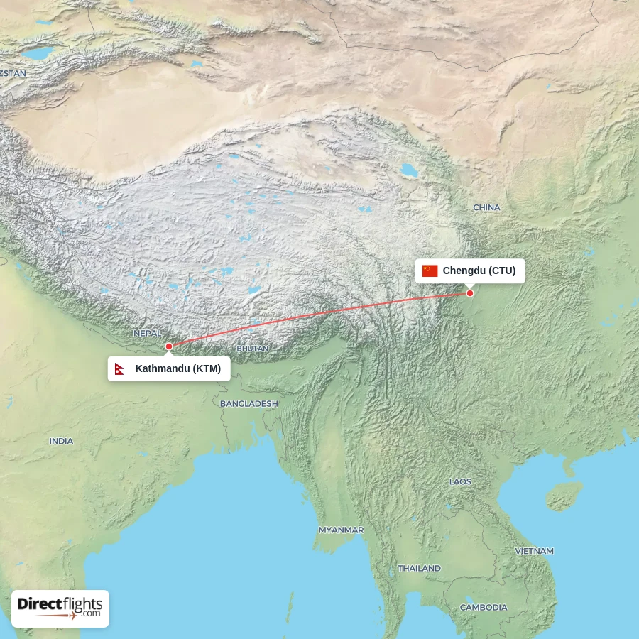 CTU - KTM route map