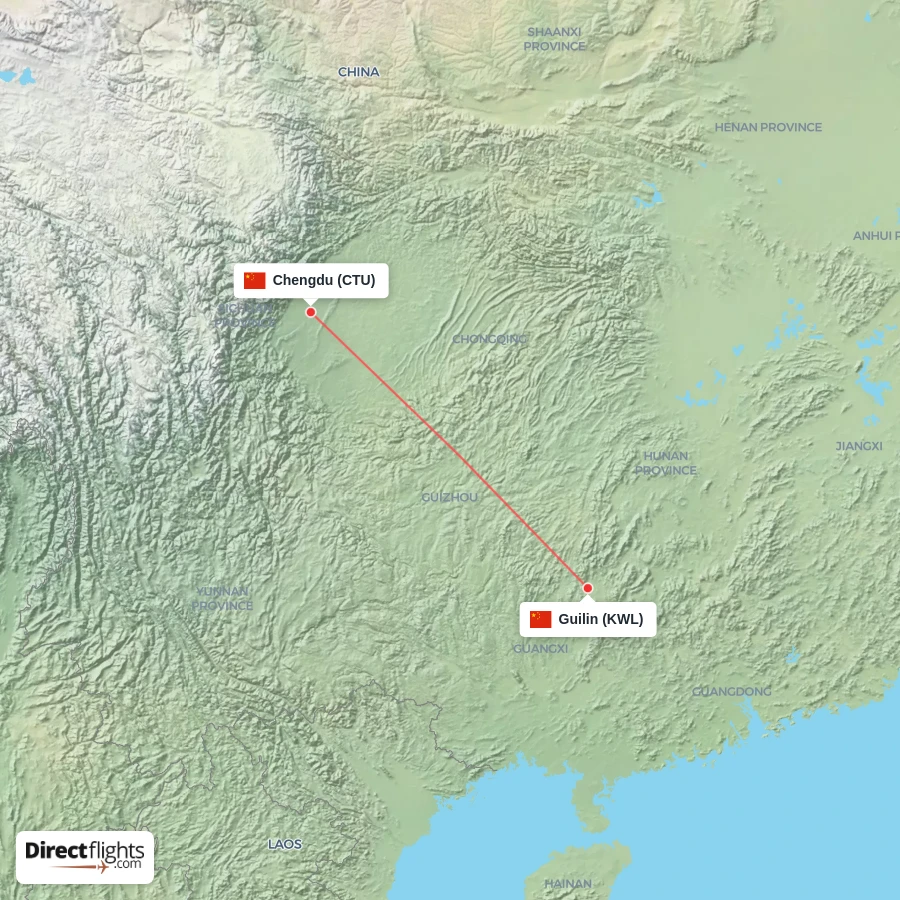 CTU - KWL route map