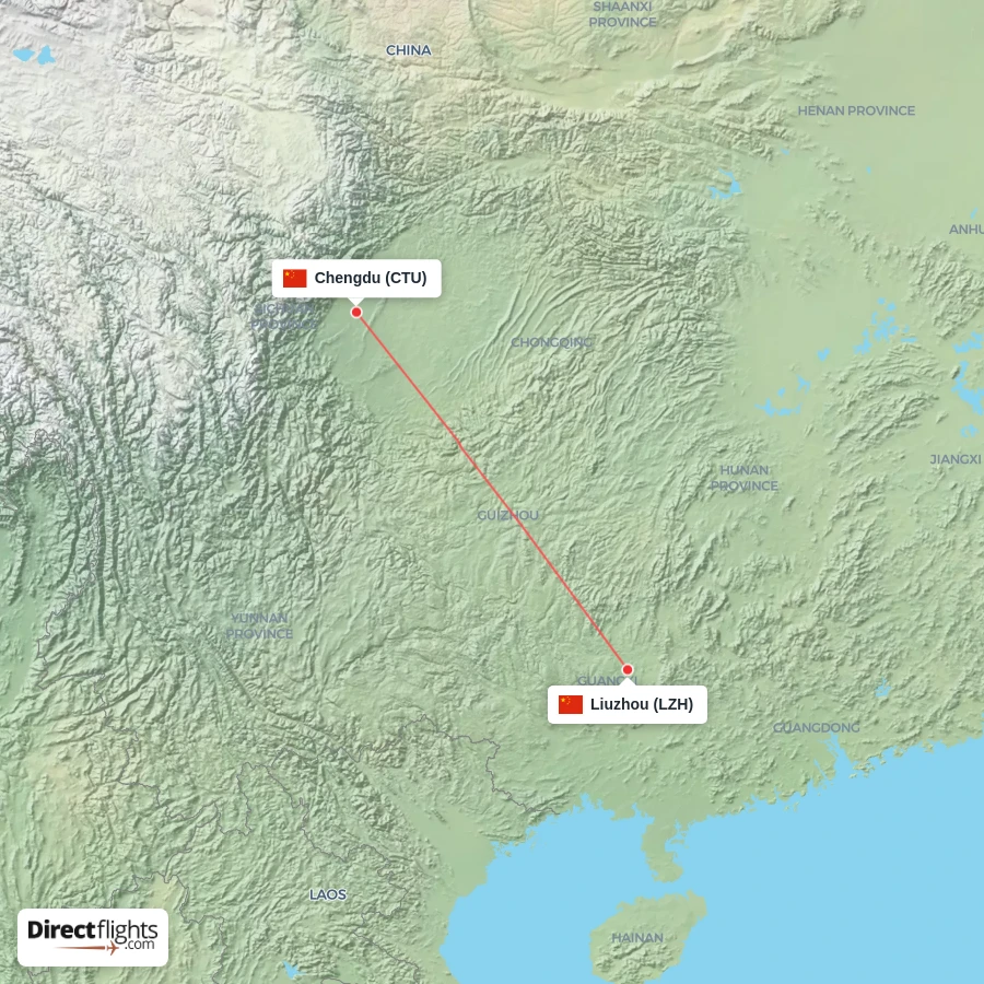 CTU - LZH route map