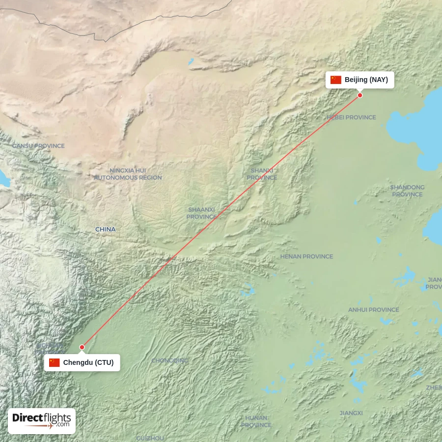 CTU - NAY route map