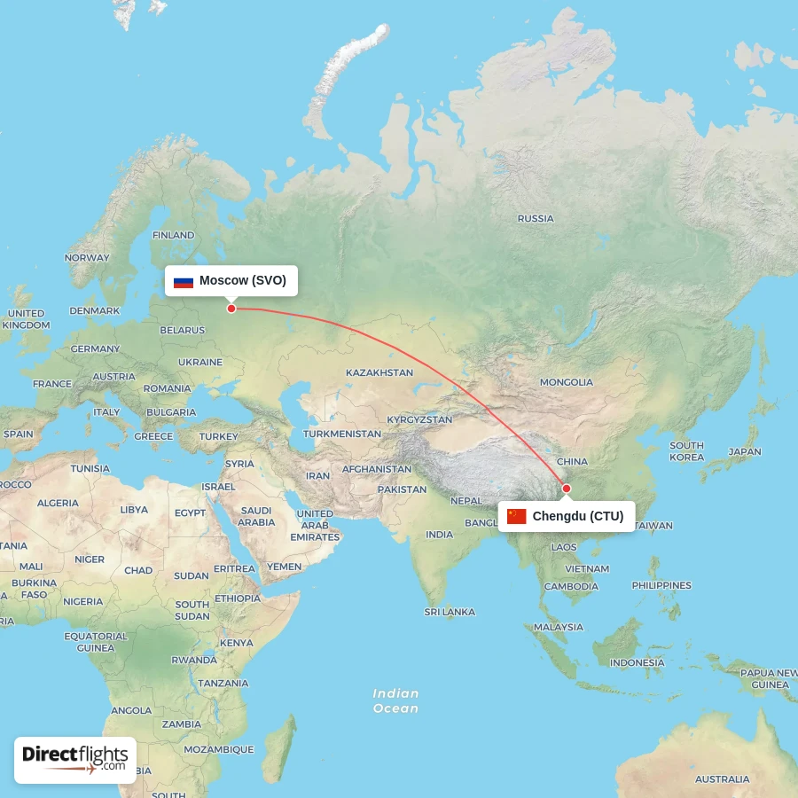 CTU - SVO route map