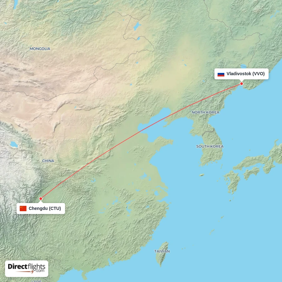 CTU - VVO route map