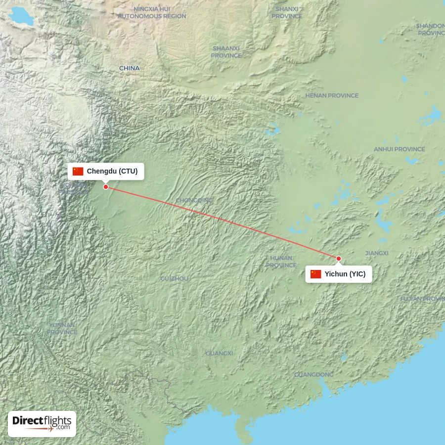 CTU - YIC route map