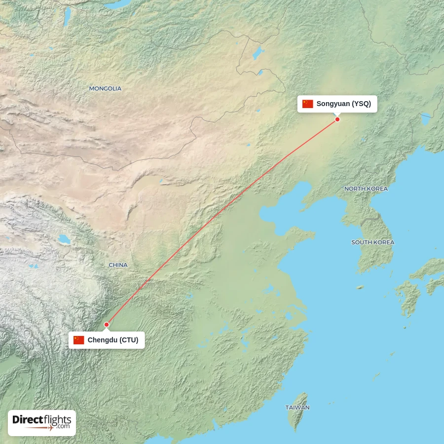 CTU - YSQ route map