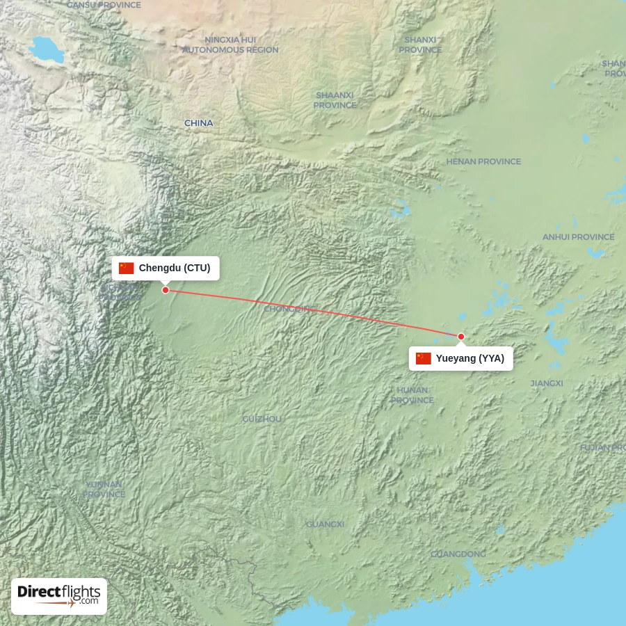 CTU - YYA route map