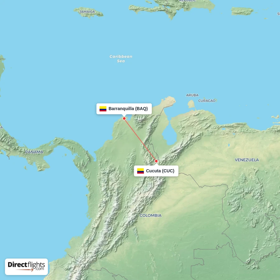 CUC - BAQ route map