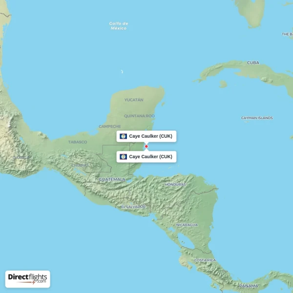 Caye Caulker - Caye Caulker direct flight map
