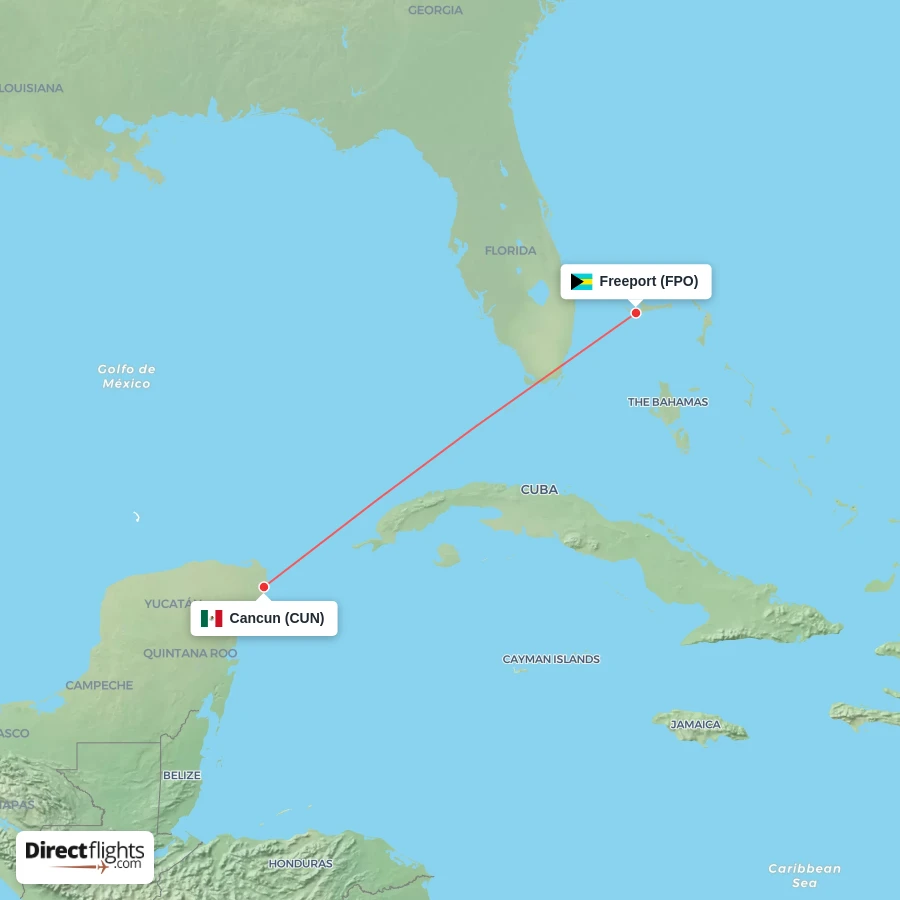 CUN - FPO route map
