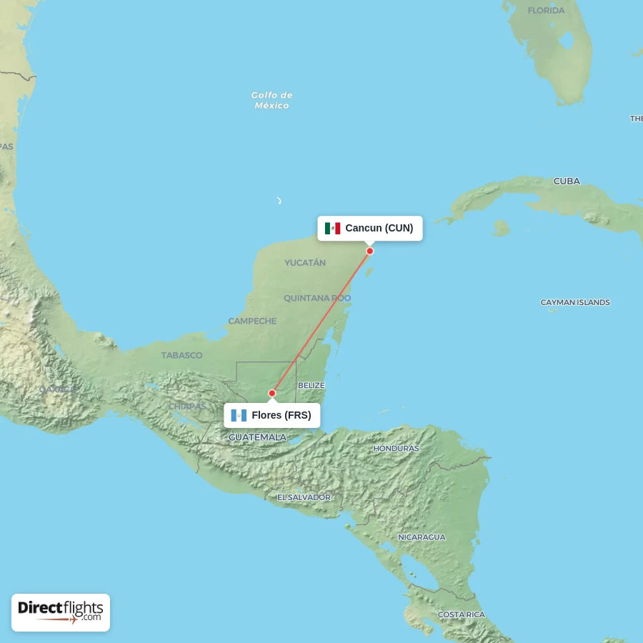 CUN - FRS route map