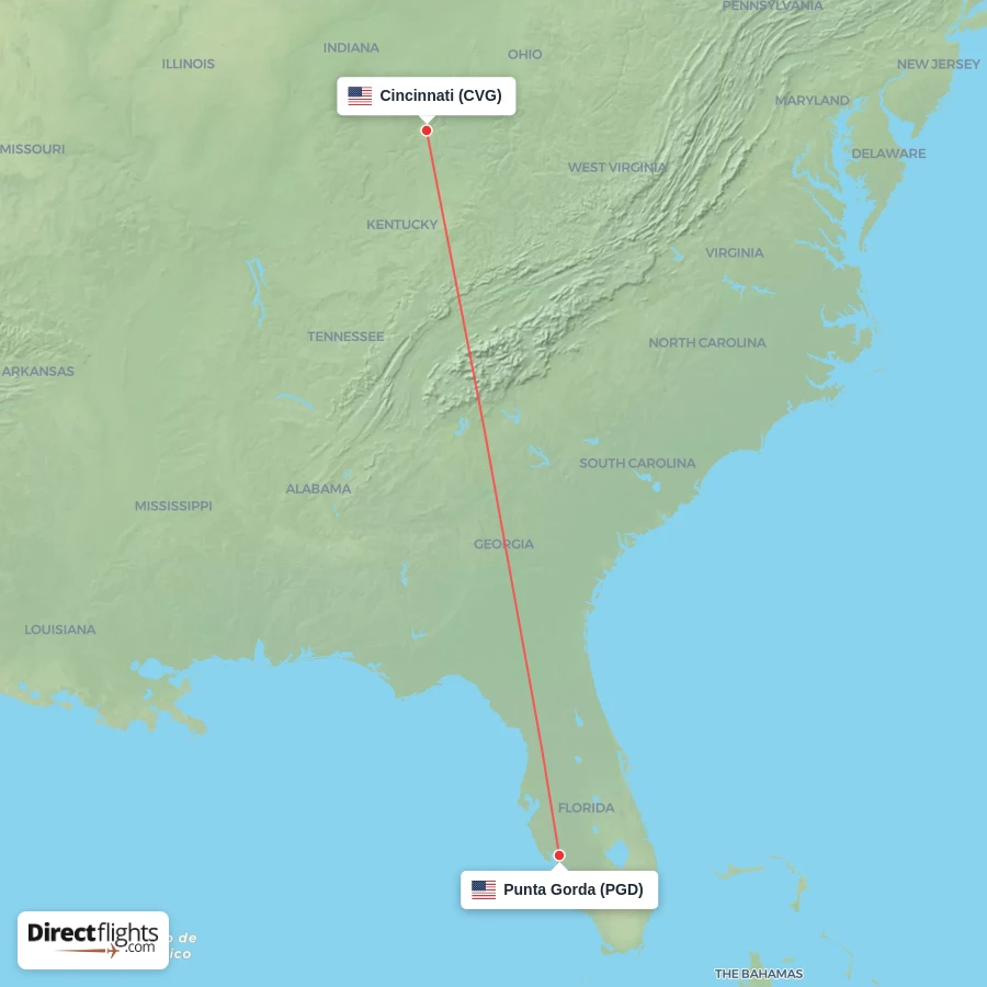 CVG - PGD route map