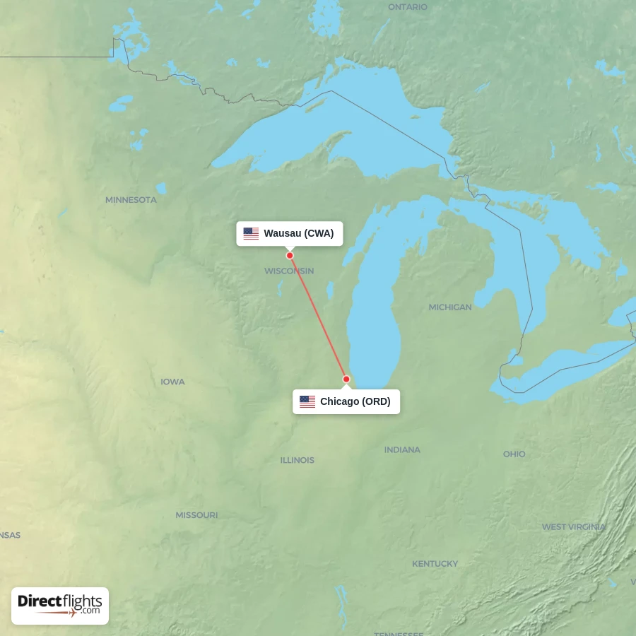 CWA - ORD route map