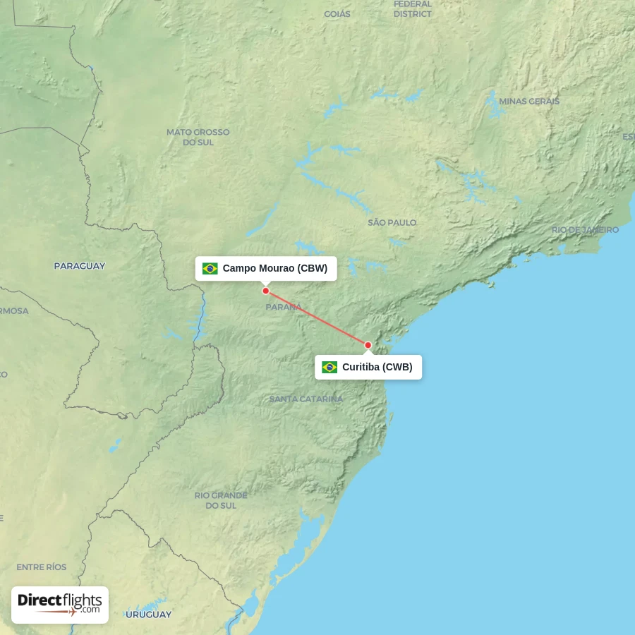 CWB - CBW route map