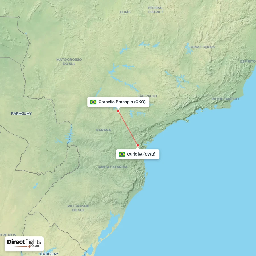 CWB - CKO route map