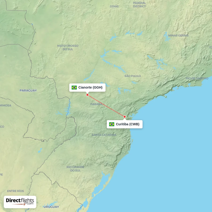 CWB - GGH route map