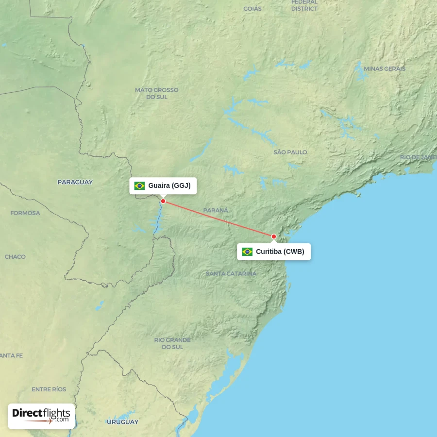 CWB - GGJ route map