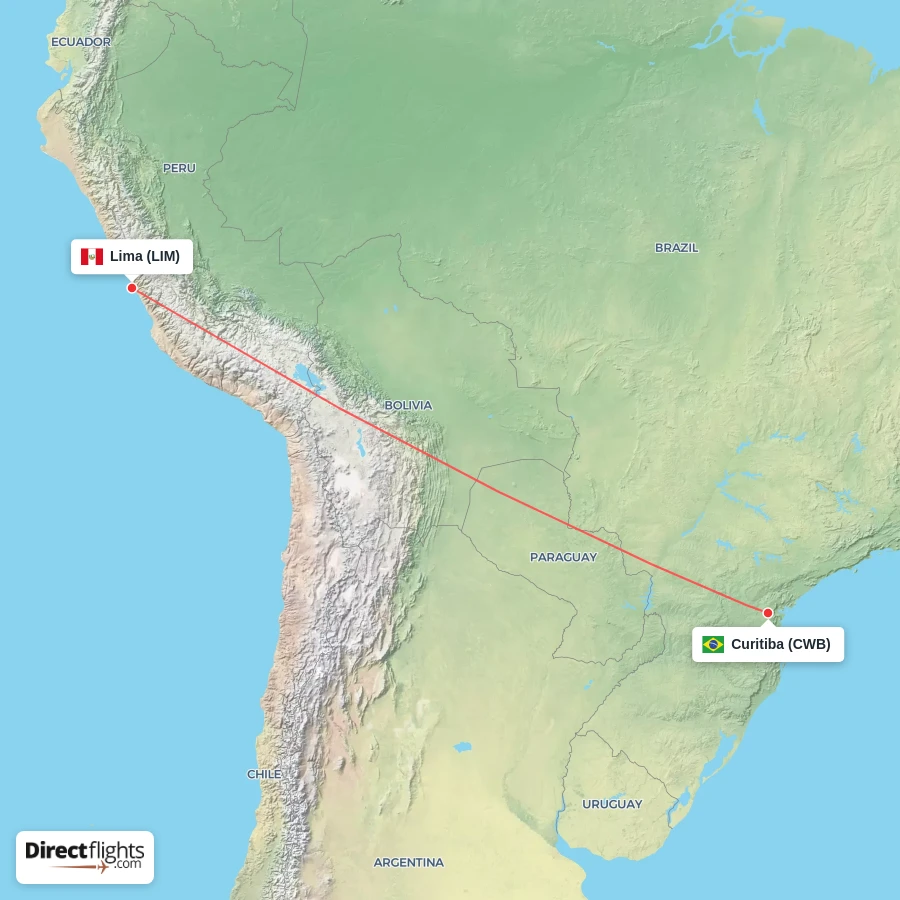CWB - LIM route map