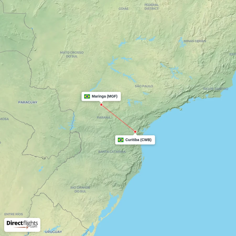 CWB - MGF route map