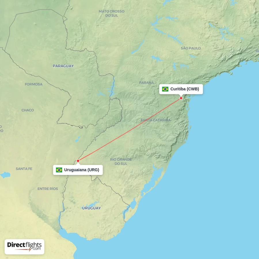 CWB - URG route map
