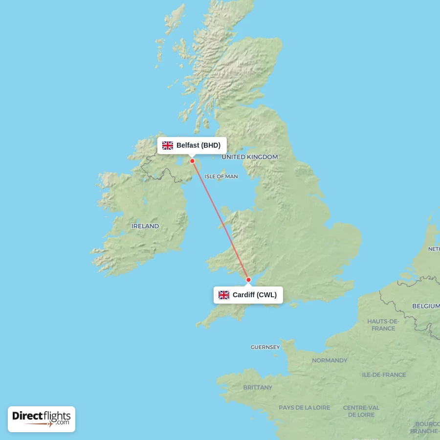 CWL - BHD route map