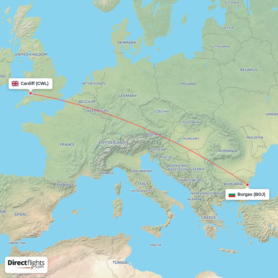 CWL - BOJ route map