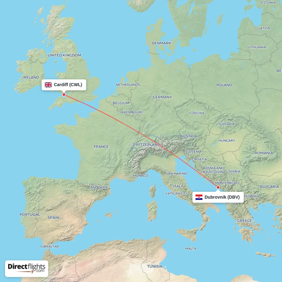 CWL - DBV route map