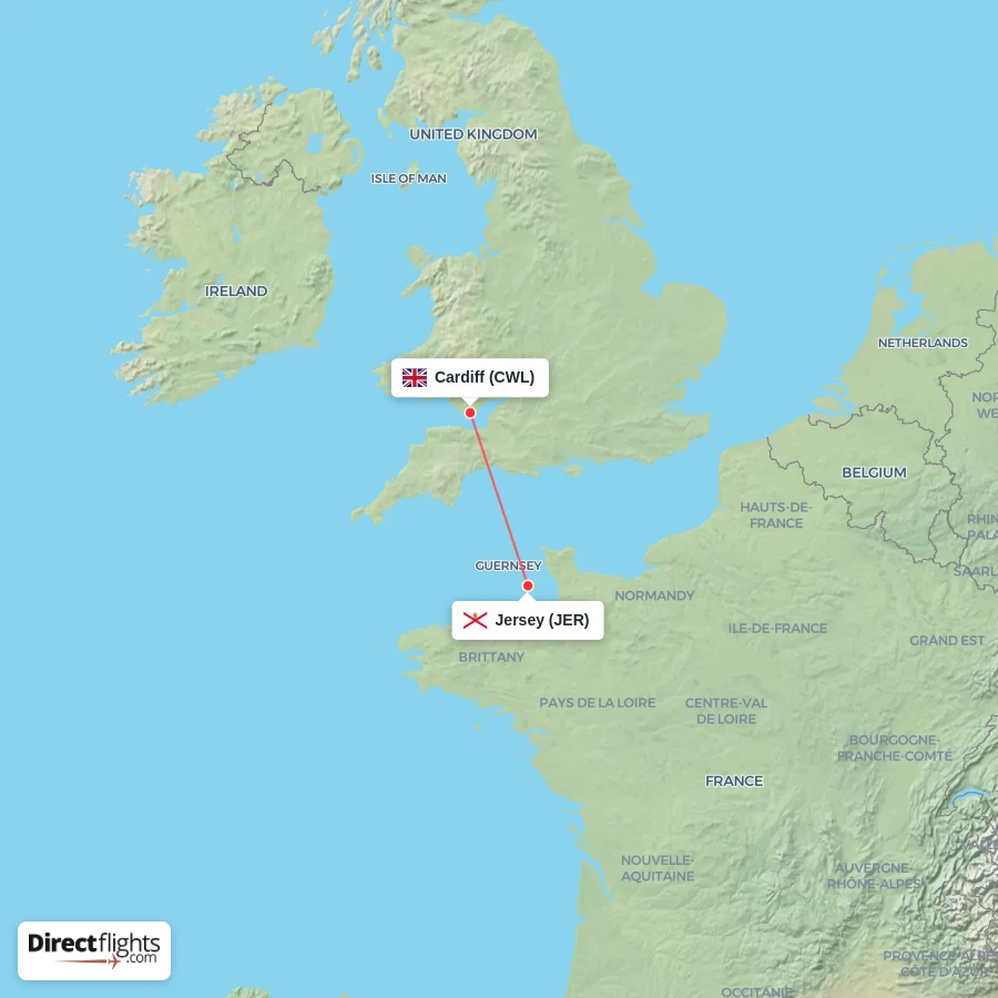 CWL - JER route map