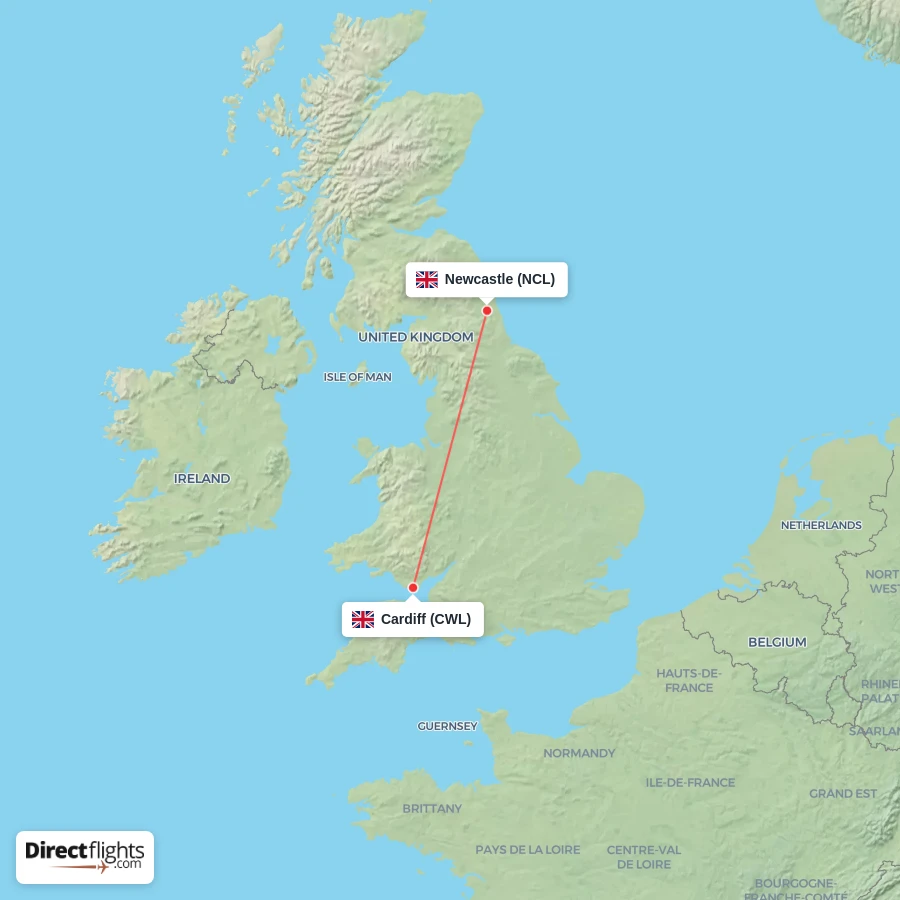 CWL - NCL route map
