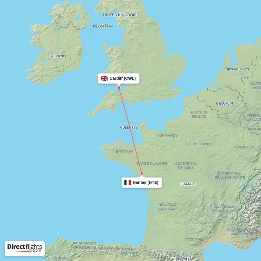 CWL - NTE route map